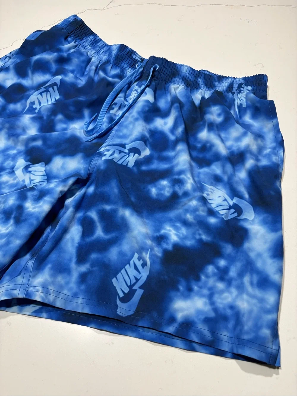 Nike Men’s Blue Tie-Dye Swim Trunks